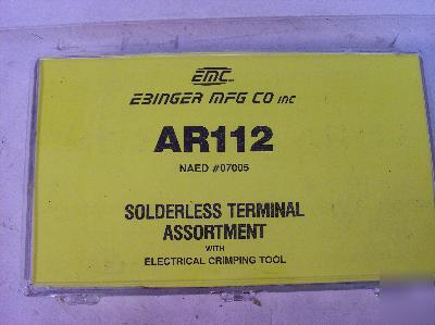 New ebinger mfg solderless teminal asst w/ tool