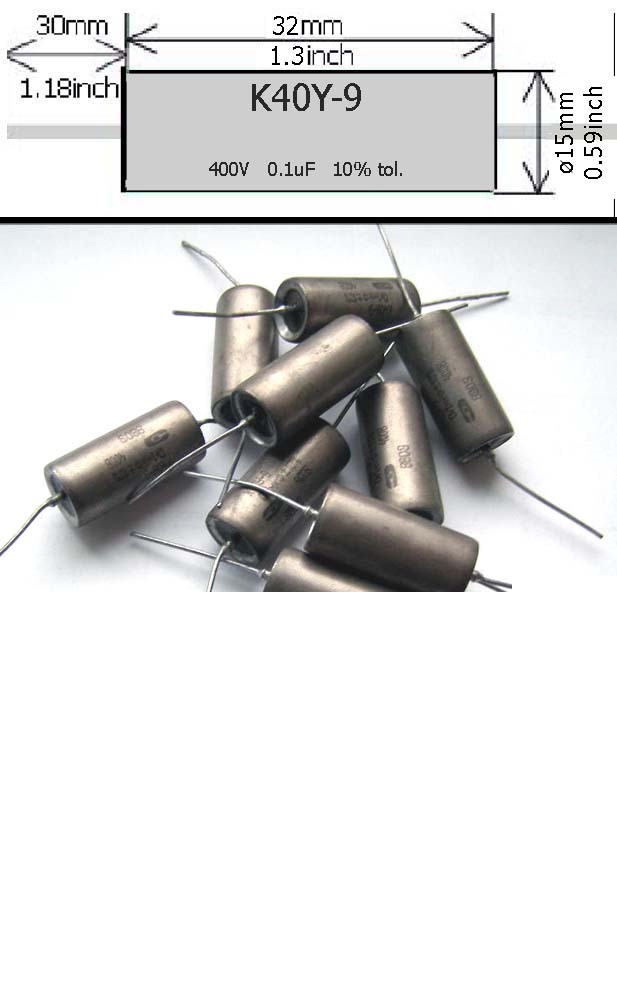 10 x 0,1UF 400V pio K40Y-9 capacitors 0,1 uf 400 v