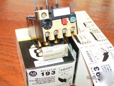 2 allen bradley 193-BSA70 overload block .40-.60A 