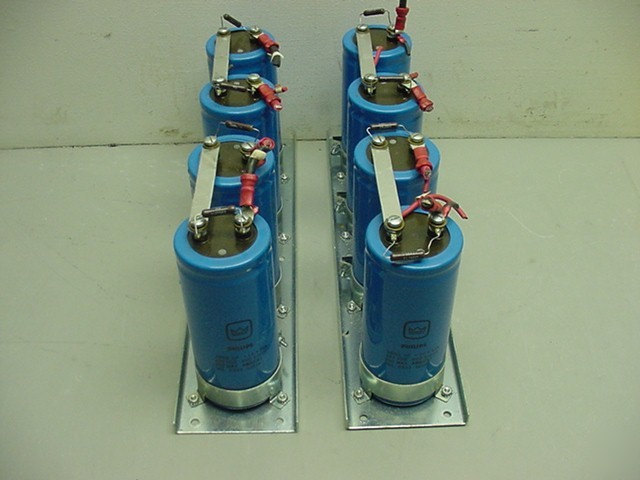 (8) philips 3600 uf 350 vdc capacitors 