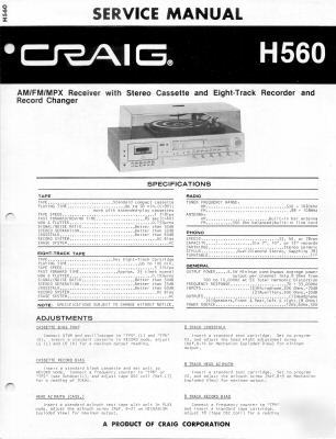 Craig H560 service manual pdf