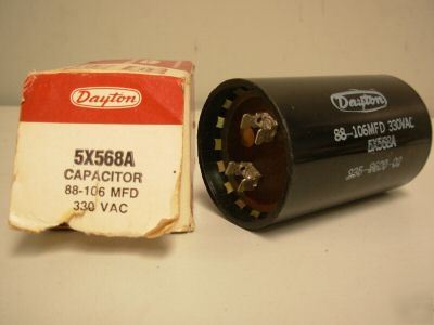 Dayton motor capacitor 5X568A 330VAC 88-106MFD