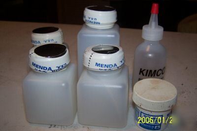 Large lot menda acetone bottles ,kimco,thermal compound
