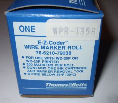 Thomas & betts e-z-coder wire marker roll wpr-135B