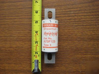 Gould shawmut A70P125 amptrap fuse 125A 700VAC form 101