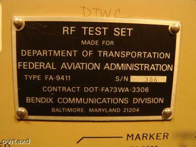 Rf test set fa-9411 aviation equipment dot bendix comm