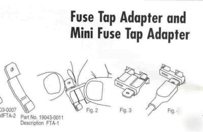 Mini fuse tap adaptors automotive w/females 22-18 wire