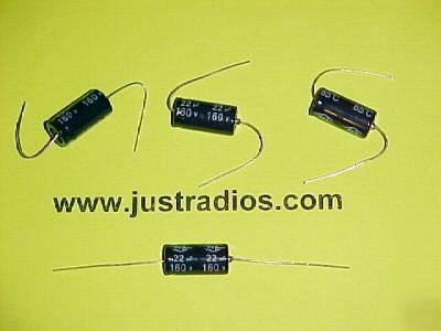 14 axial lead electrolytic capacitors - 22UF @160 volts