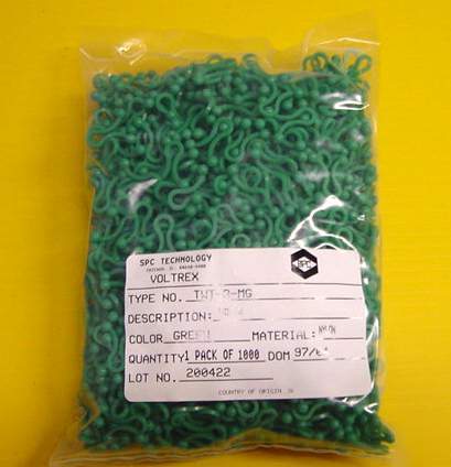 2000 spc voltrex twist-lock green nylon cable ties nos