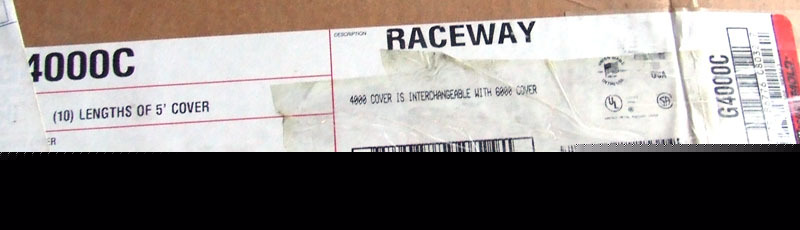 Wiremold G4000C raceway 20 5FT lengths 100FT cover