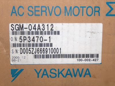 Yaskawa ac servo motor sgm-04A312 400W, 200V, 3000 rpm