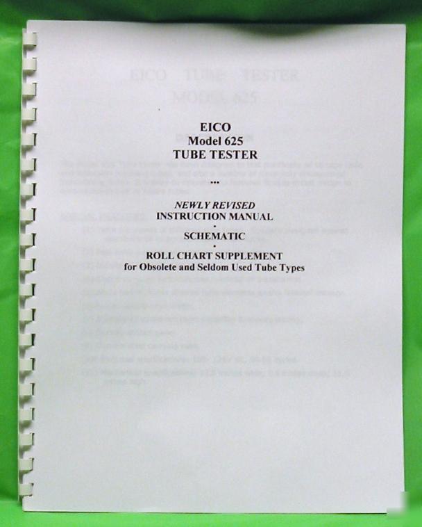 Eico model 625 vacuum tube tester w/ instruction manual