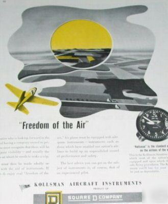 Kollsman aircraft instruments -square d -2 1945 ads