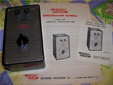 Eico 1120 capacitor substitution box + original manuals