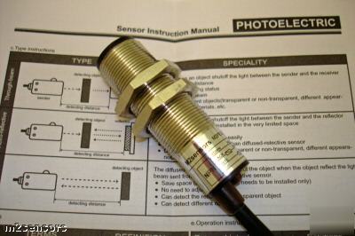 M18-diffuse photoelectric sensor, npn, no+nc, sn=.3M 