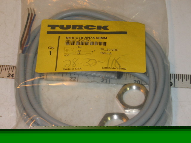 Turck inductive proximity sensor NI10-G18-AN7X 50MM