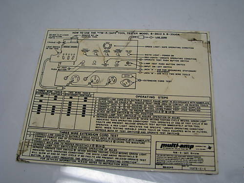 Multi-amp pow-r-safe model b-2500 tool tester