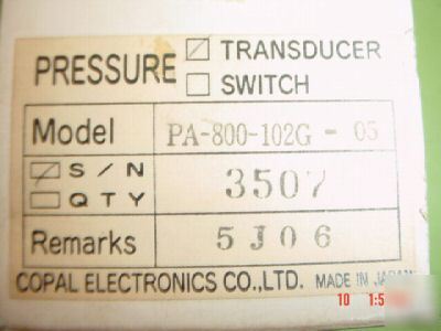 Copal pressure transducer pa-800 PA800 .05%accuracy 