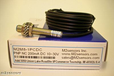 New M8 pnp nc sn=1MM proximity sensor switch hardwired