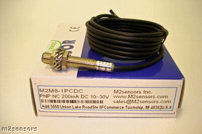 New M8 pnp nc sn=1MM proximity sensor switch hardwired