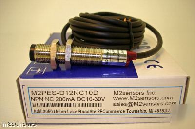M12-diffuse photoelectric sensor, npn, nc, sn=10CM