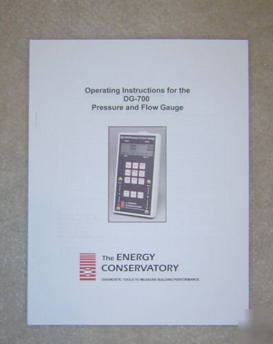 Energy conservatory dg-700 pressure gauge w/fan control