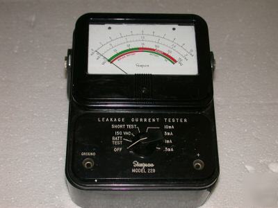 Simpson 229 ac leakage current tester