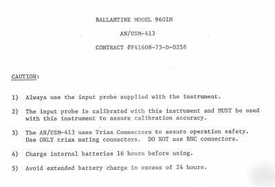 Ballantine 9601M explosion proof ac voltmeter osha