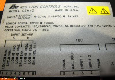 New gem red lion 42161 GEM42161 GEM42 ratio indicator 