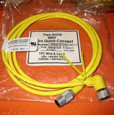 New lot 10 trex-onics quick connect cable 69926/97043 