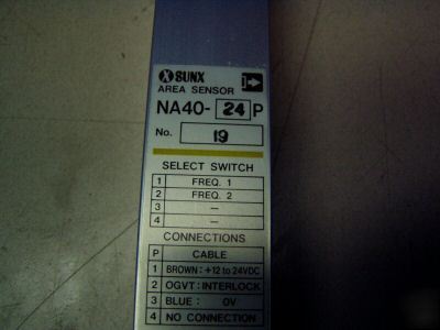 Sunx 40MM beam pitch area sensor light curtain NA40-24