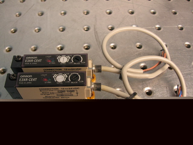 G30471 two omron E3XR-CE4T photoelectric switches